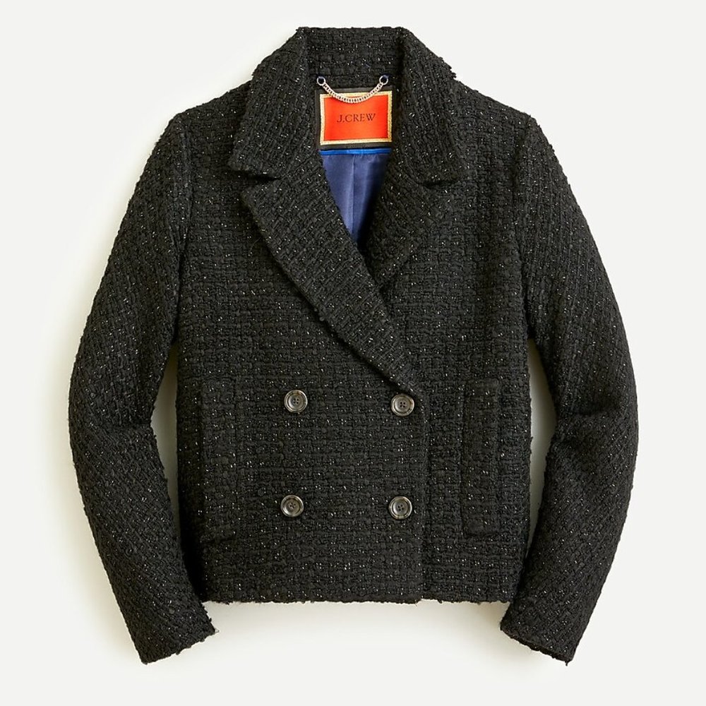 J. Crew Collection Lady jacket in Italian Lurex® tweed Black & Gold EUC size M